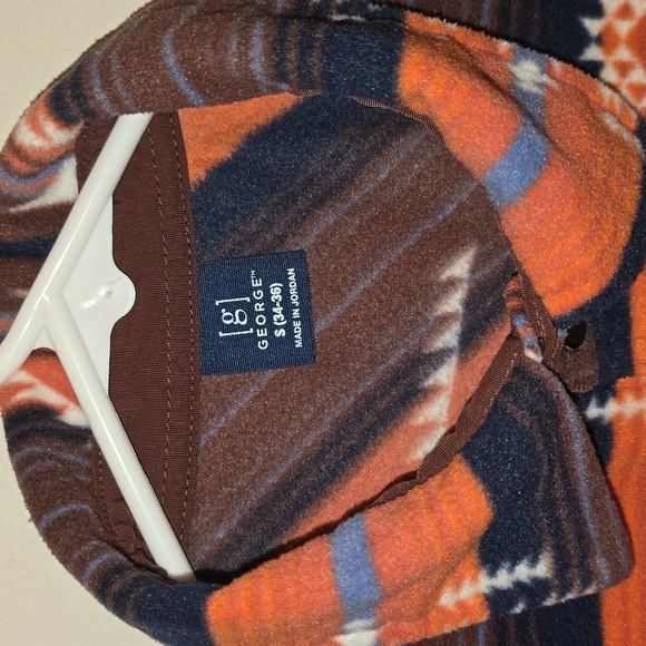 George Orange and Brown Plaid Aztec Western Shirt LOT O - Picture 2 of 6